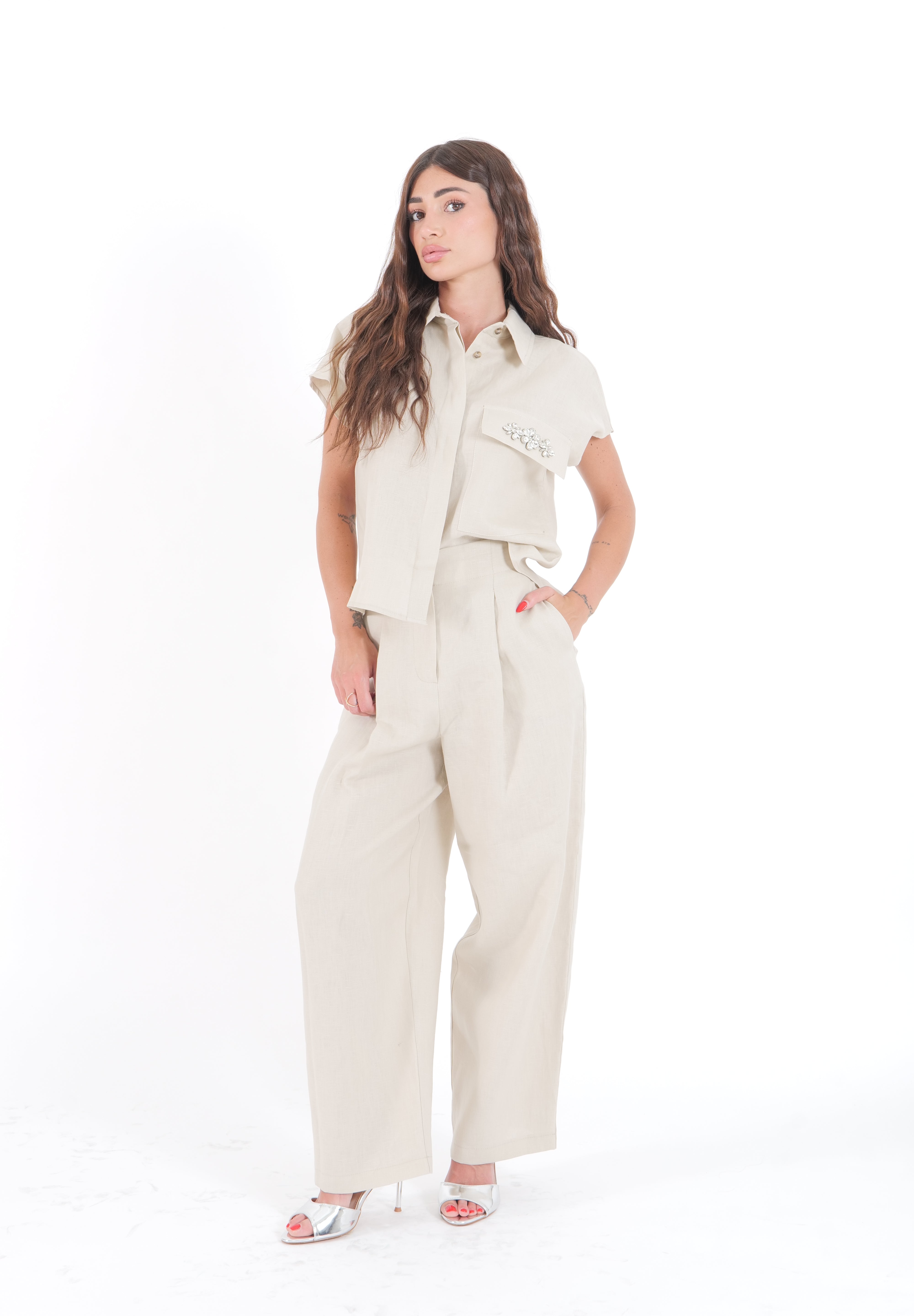 PANTALONE SABBIA LINEN