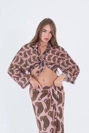 CAMICIA LEOPARD MISTO SETA