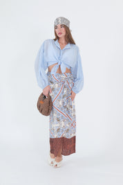 GONNA PAREO FOULARD MORO/AZZURRO