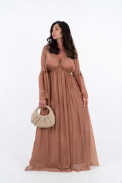DRESS SETA CARAMELLO