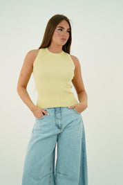 TOP GIROCOLLO GIALLO
