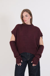 MAGLIA BORDEAUX MISTO LANA DIXIE