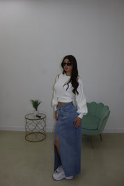 DENIM MIDI SKIRT