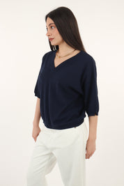 MAGLIA SCOLLO V BLU