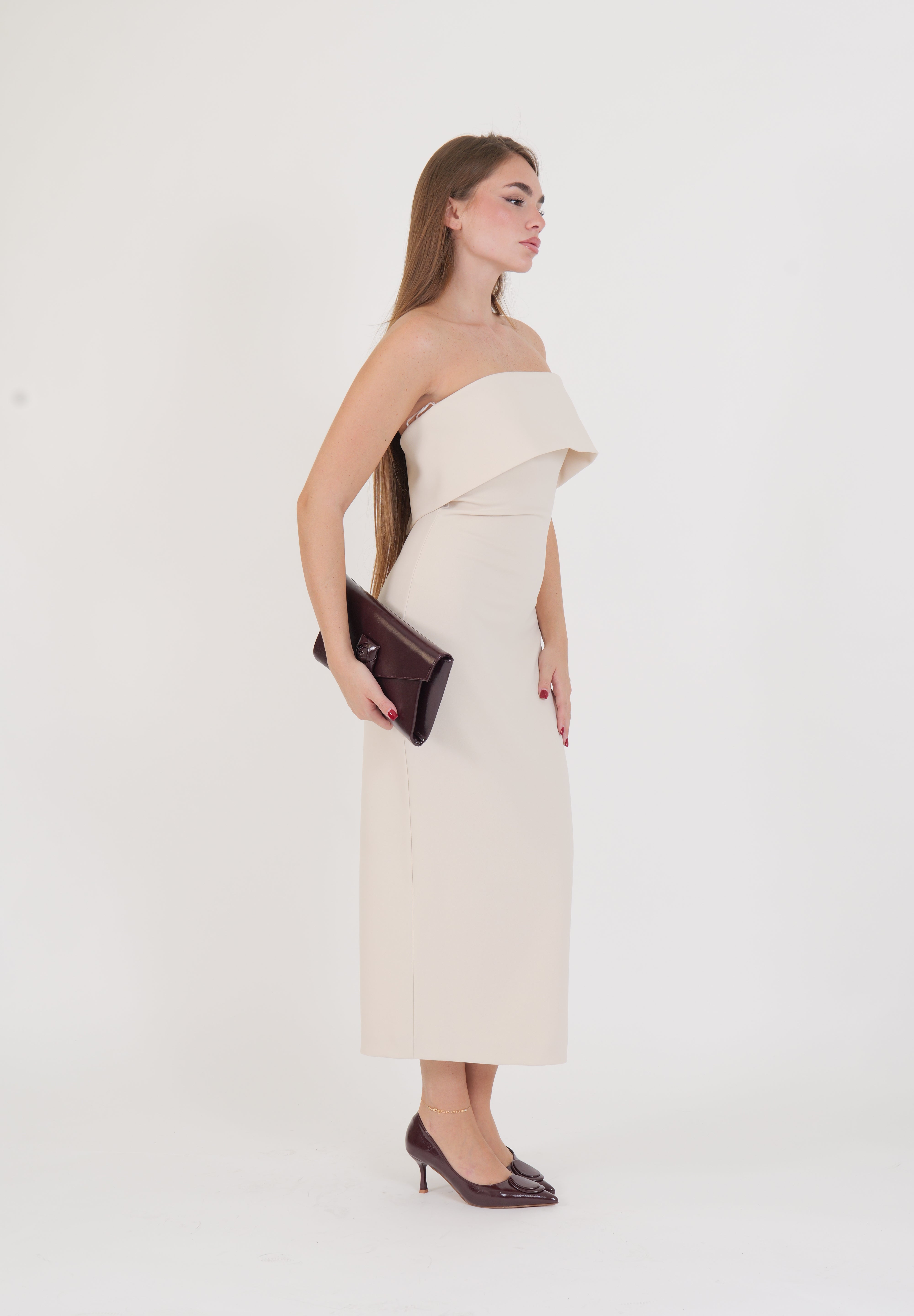 MIDI DRESS TARA ALMOND