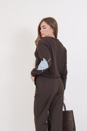 MAGLIONE ROMBI MORO/AZZURRO/ECRU