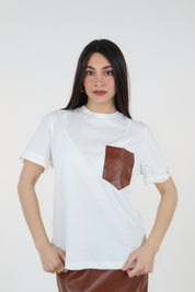 T-SHIRT  EVA NATURALE CUOIO