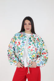 BOMBER FLOREALE SATIN