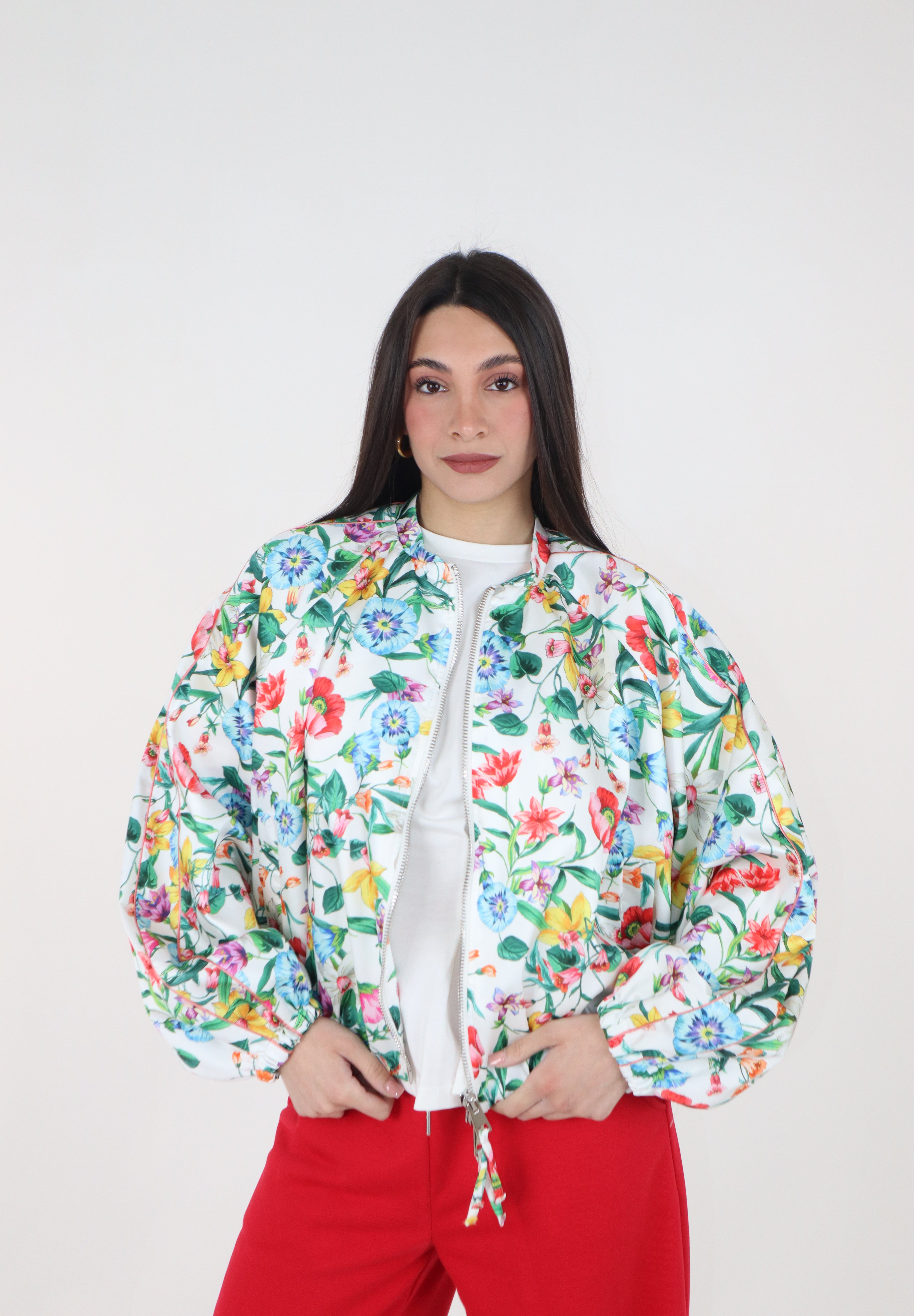 BOMBER FLOREALE SATIN