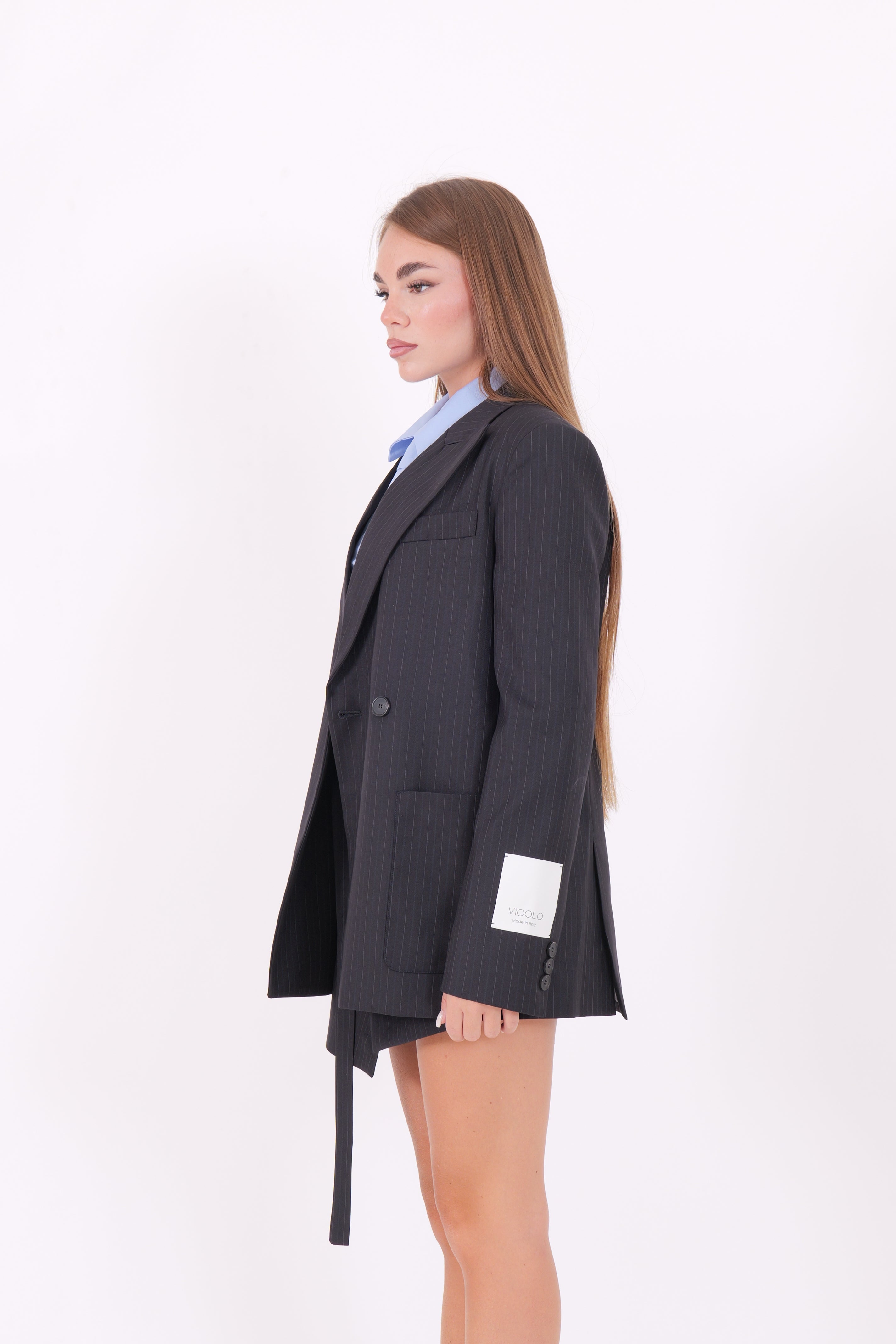 BLAZER HOPE GESSATO BLU