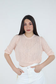 MAGLIA TRAFORATA ROSA