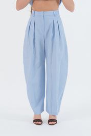 PANTALONE LINO AZZURRO