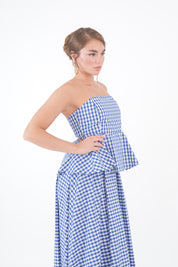 TOP BLU VICHY