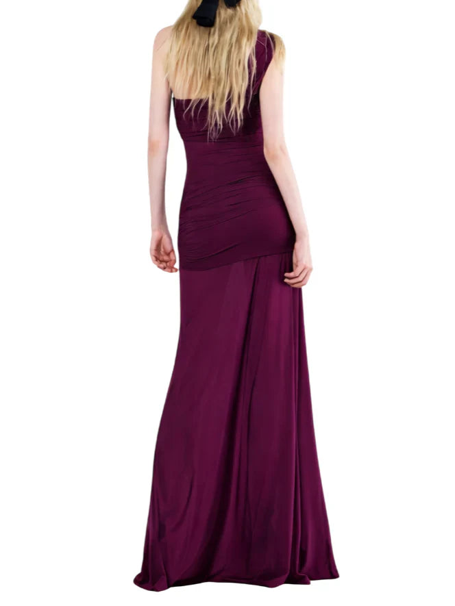 LONG DRESS XENA BURGUNDY