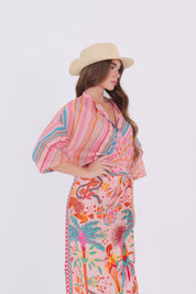 CAMICIA MUSSOLA LINES ROSA