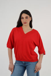 MAGLIA SCOLLO V ROSSO