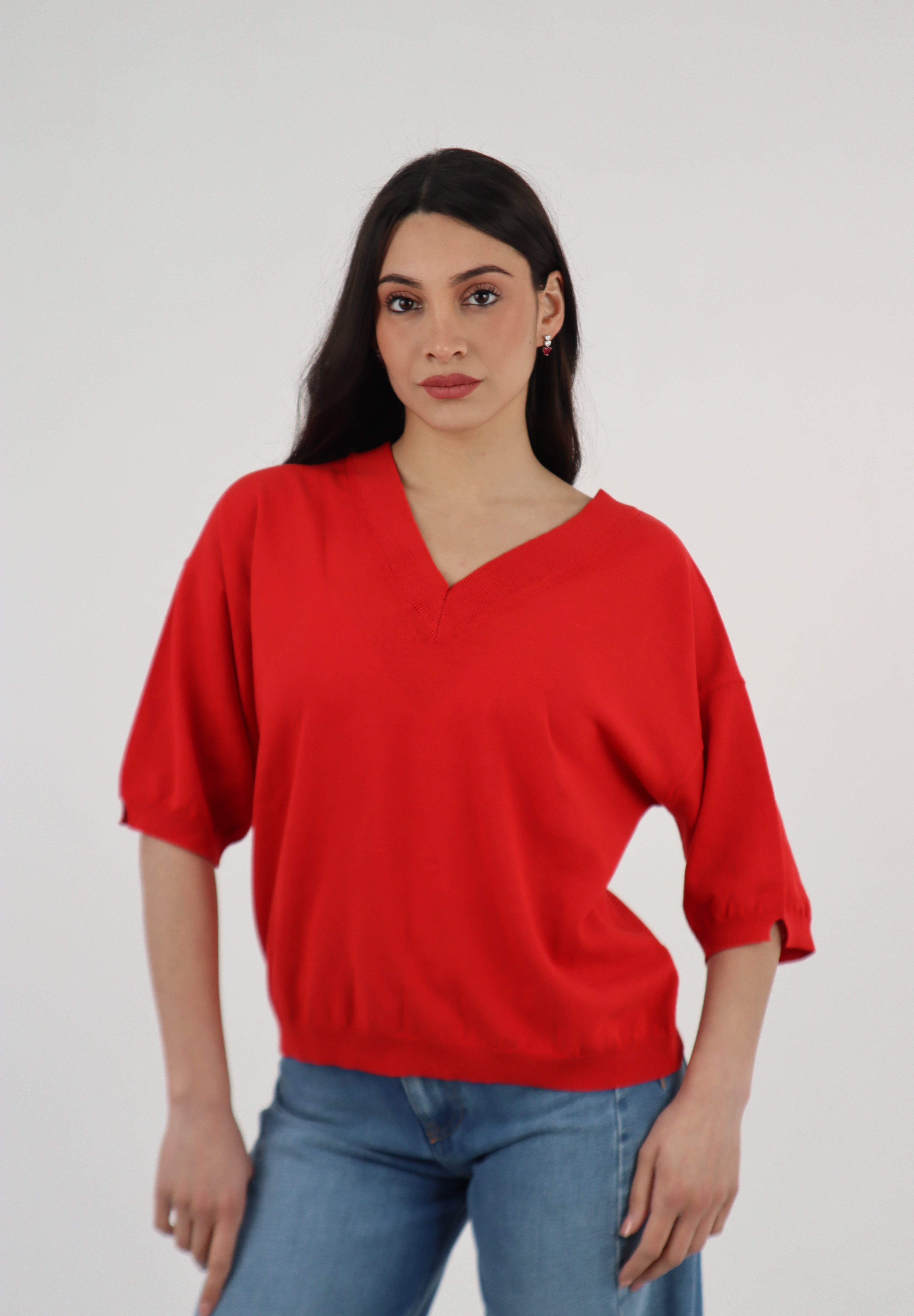 MAGLIA SCOLLO V ROSSO