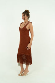 MINI DRESS CON FRANGE RAME