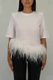 GIULIA NATI FEATHER T-SHIRT