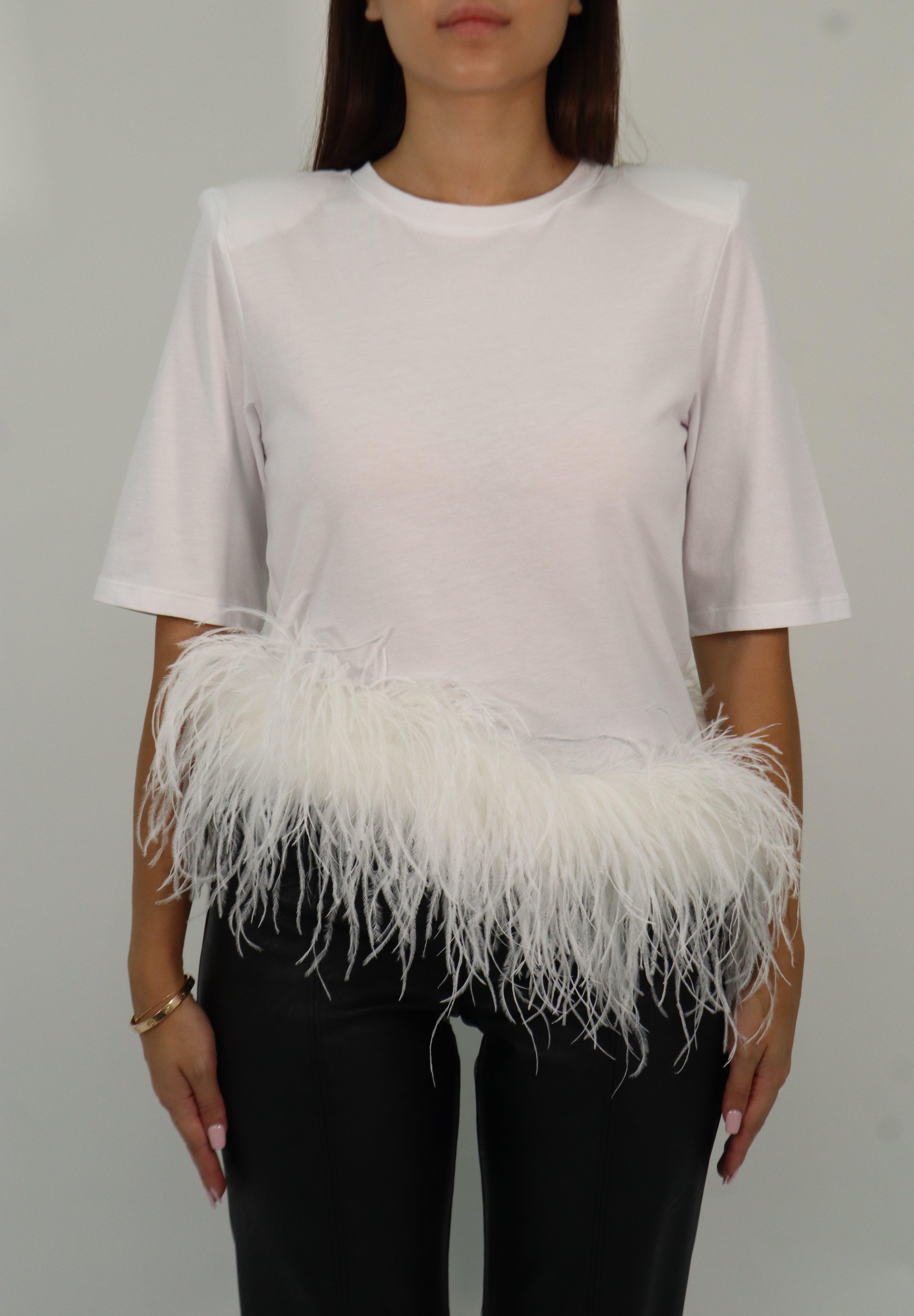 GIULIA NATI FEATHER T-SHIRT