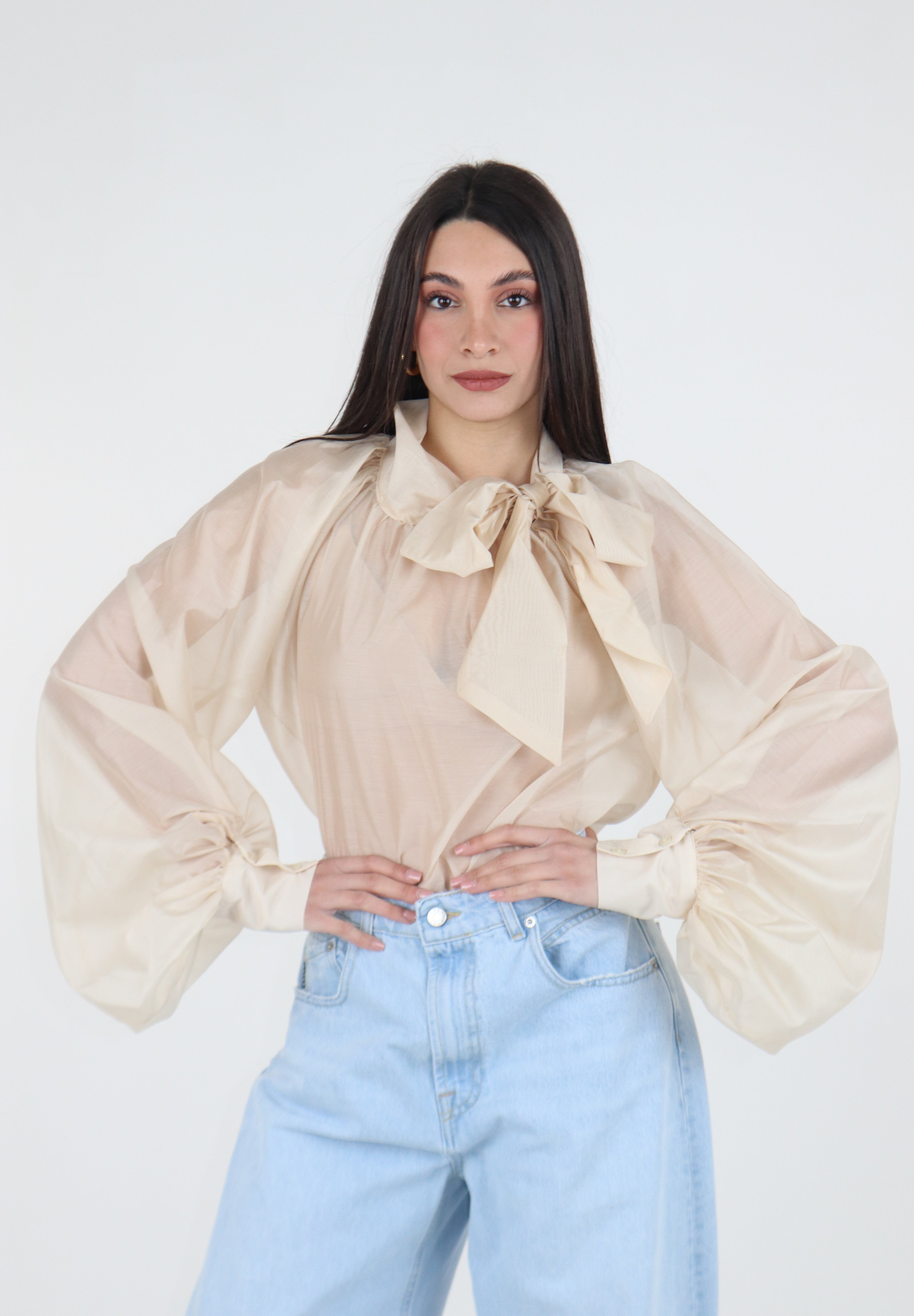 CAMICIA FIOCCO BEIGE