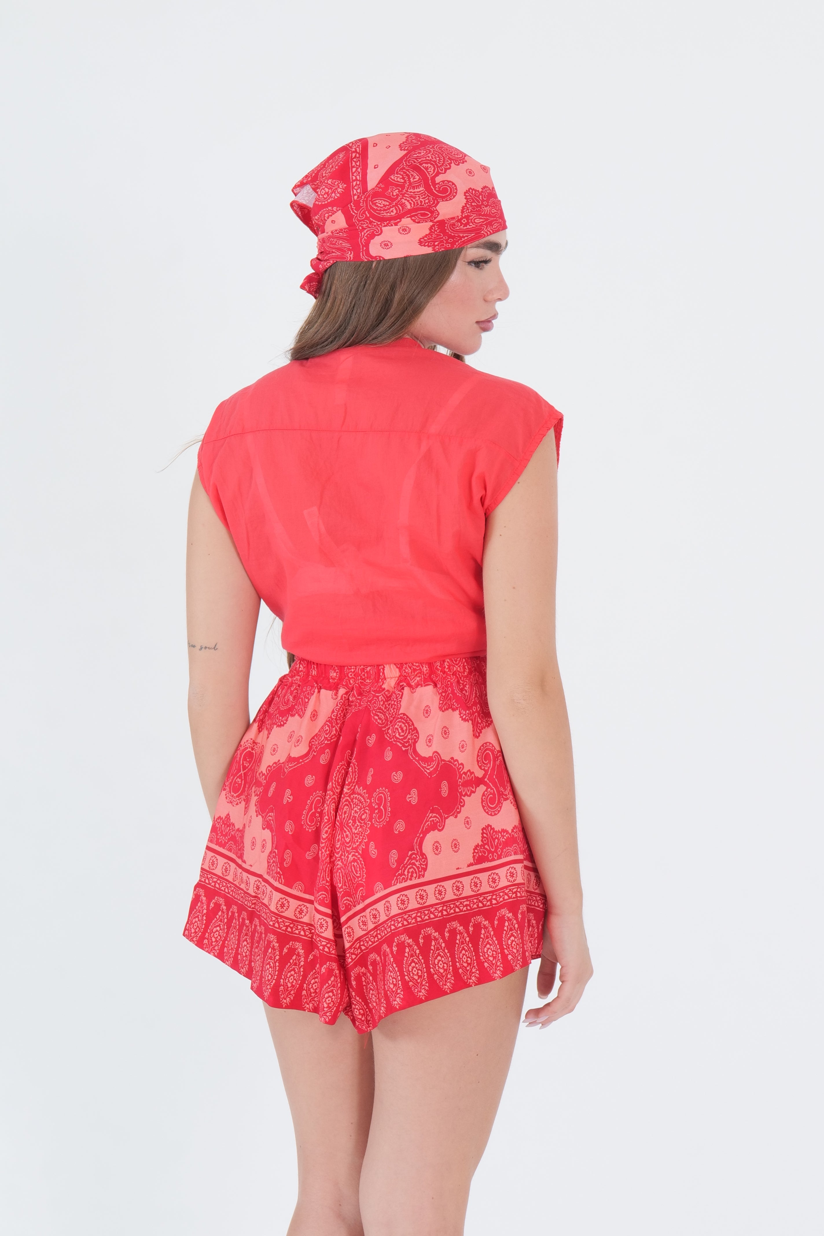CAMICIA SMANICATA MUSSOLA ROSSO