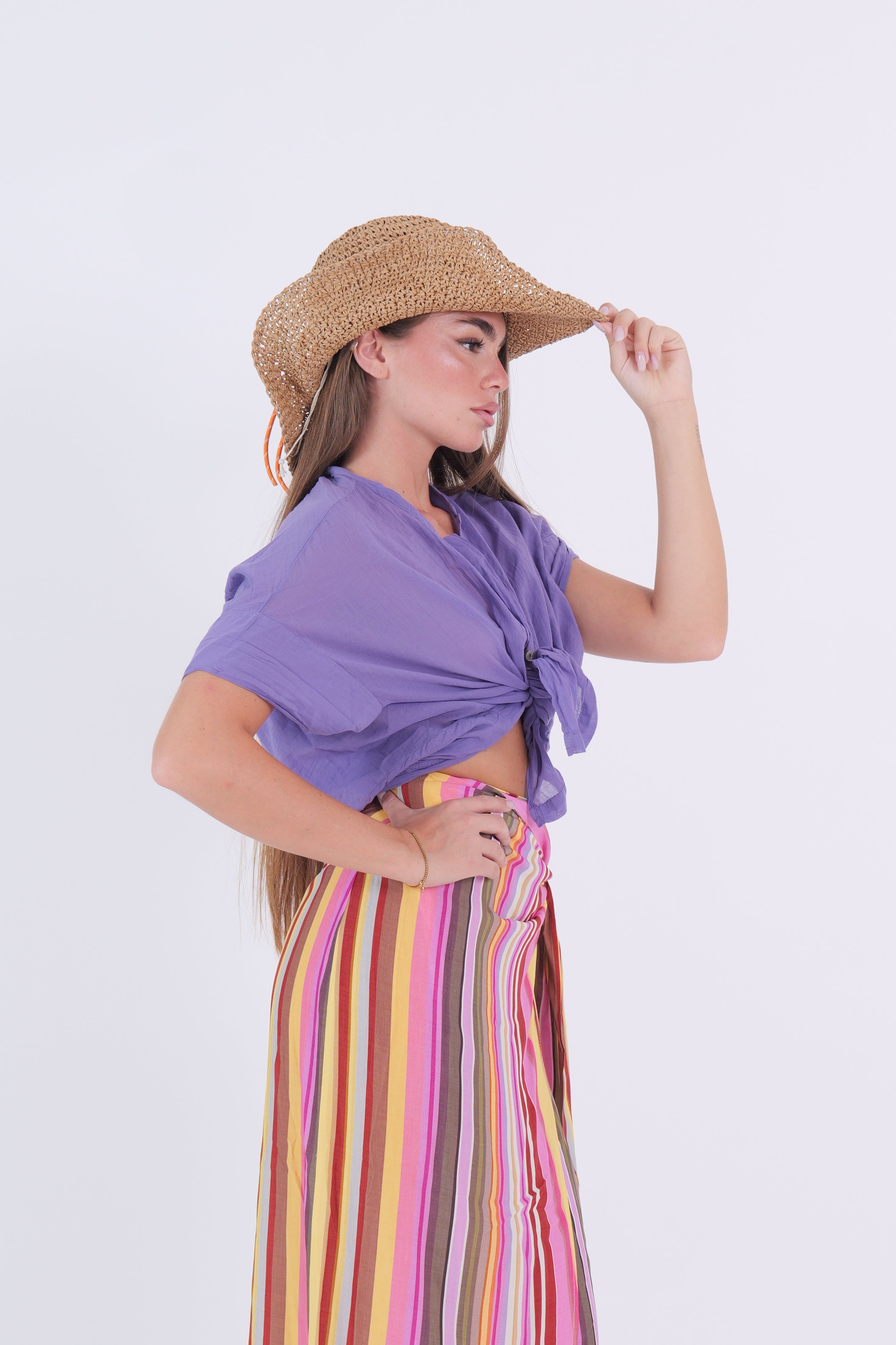 CAMICIA MUSSOLA VIOLA