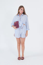 SHORTS MISTO LINO RIGHE