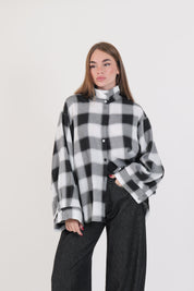CAMICIA QUADRI BIANCO/NERA/GRIGIO
