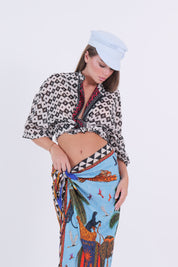 CAMICIA ETNICA NERA E BIANCA