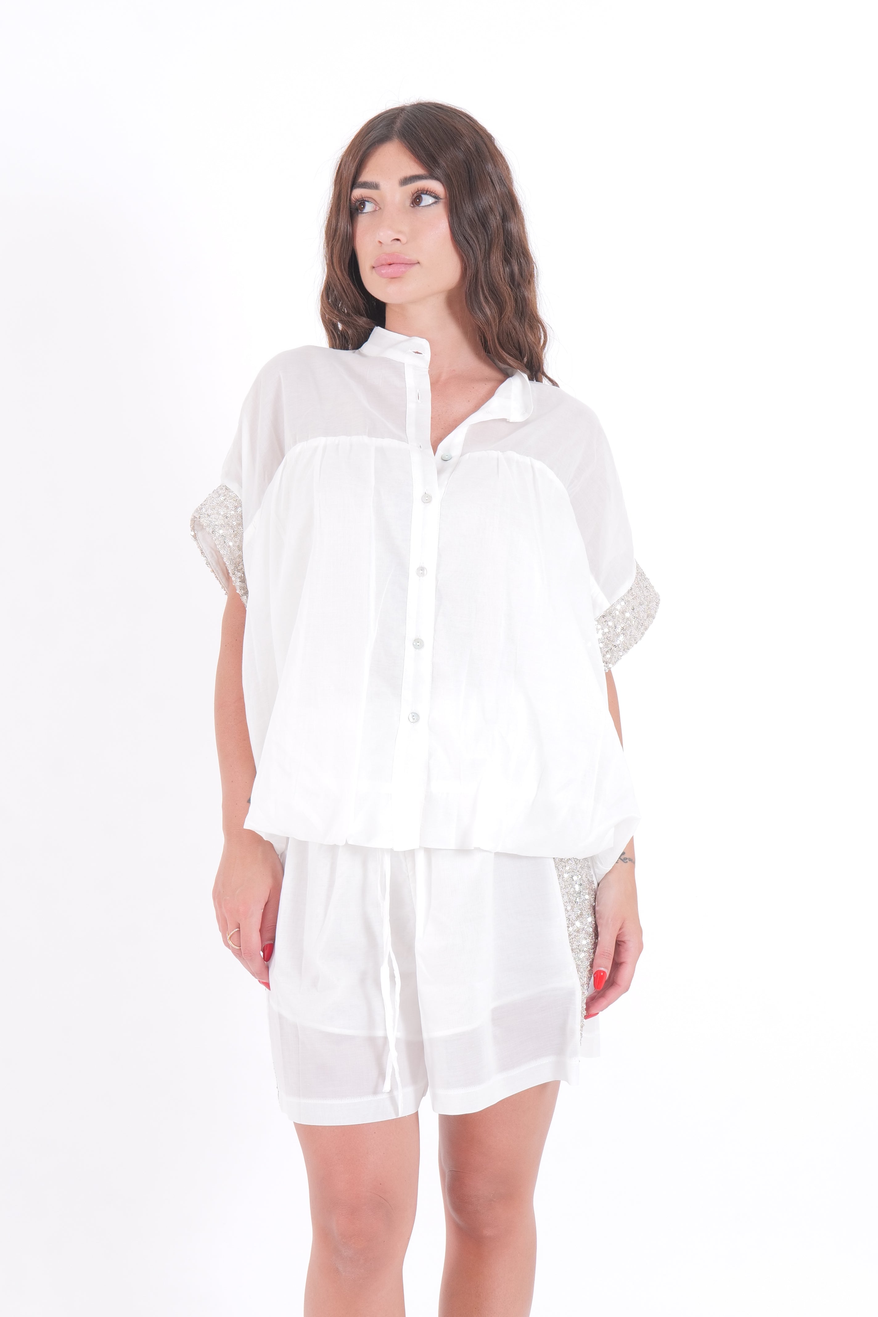 CAMICIA PAILLETTES BIANCA
