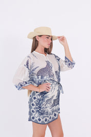 CAMICIA LEOPARDI BLU
