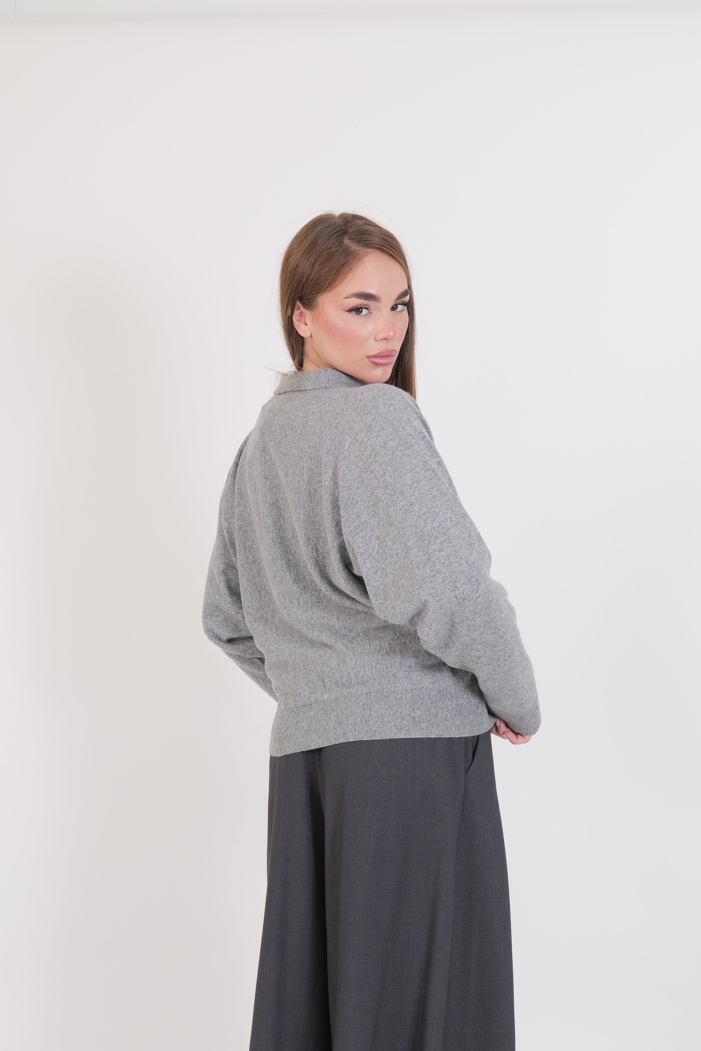 MAGLIA COLLETTO POLO GRIGIO
