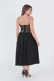 DRESS PIZZO BLACK