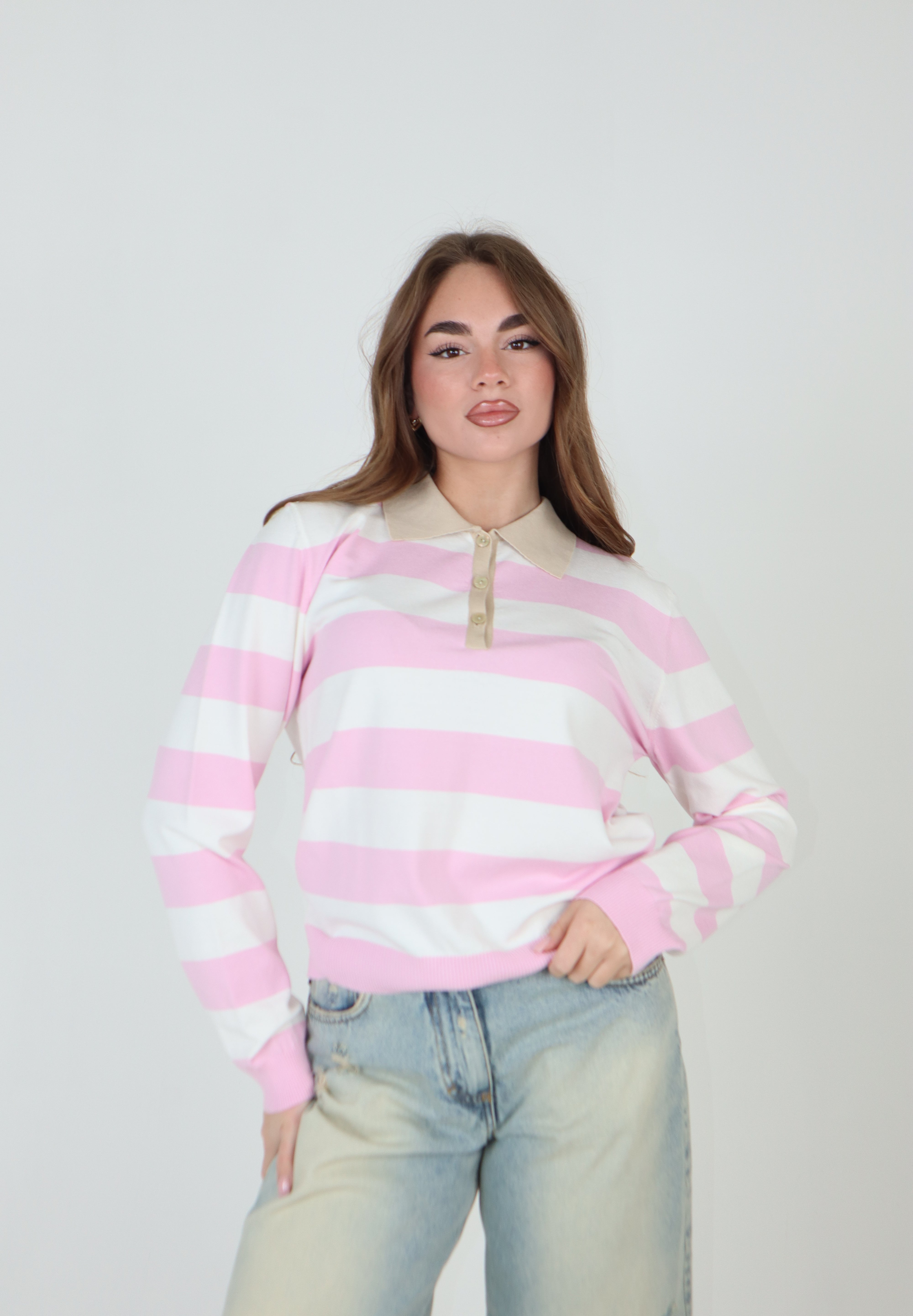 POLO BICOLOR ROSA