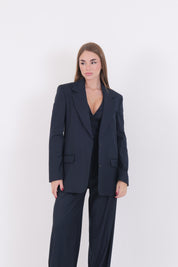 BLAZER MONOPETTO OVER BLU MAR DE MARGARITAS