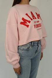 MIAMI CROP OVER NECK SWEATSHIRT