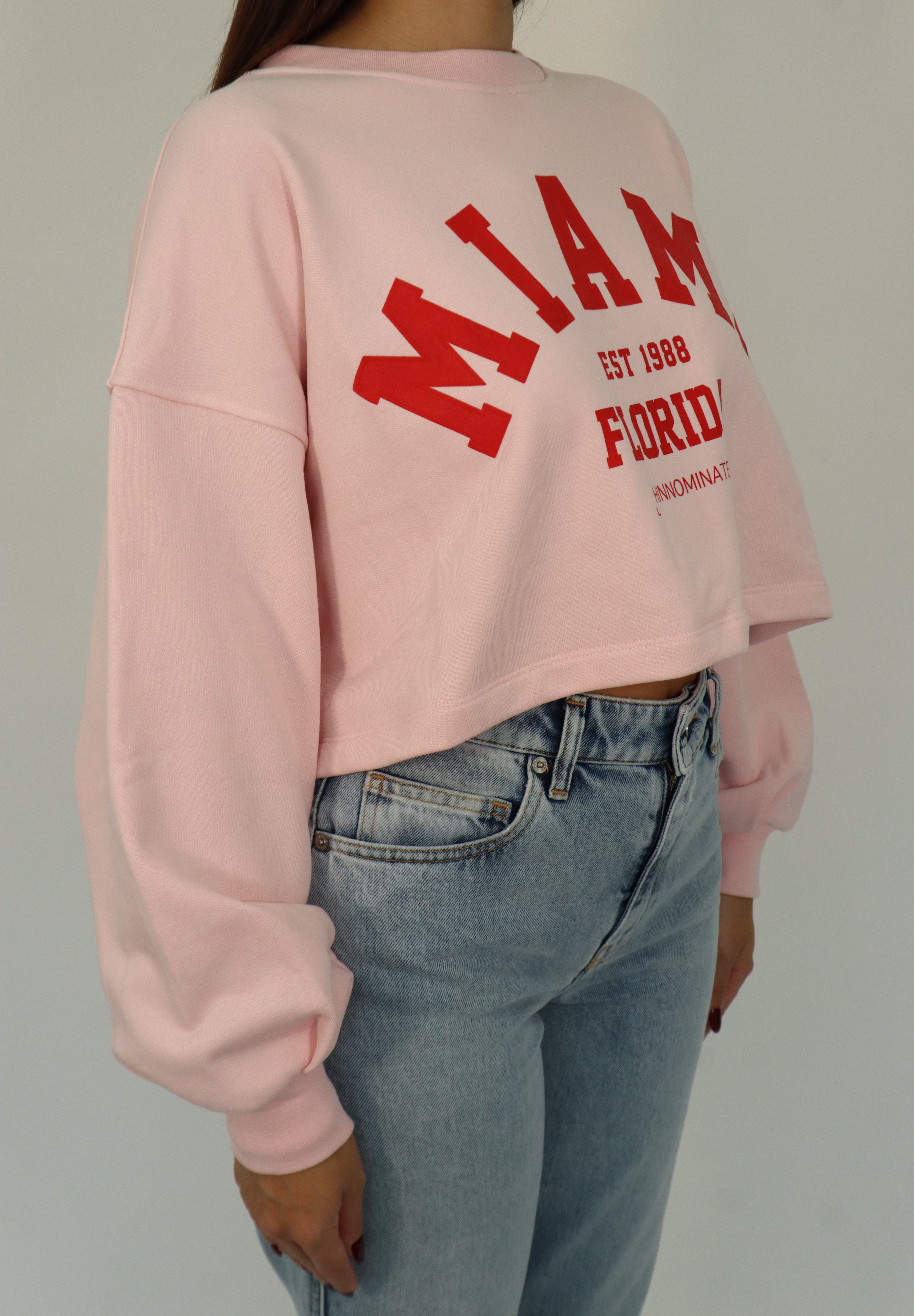 MIAMI CROP OVER NECK SWEATSHIRT