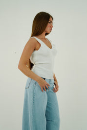 TOP SCOLLO V BIANCO