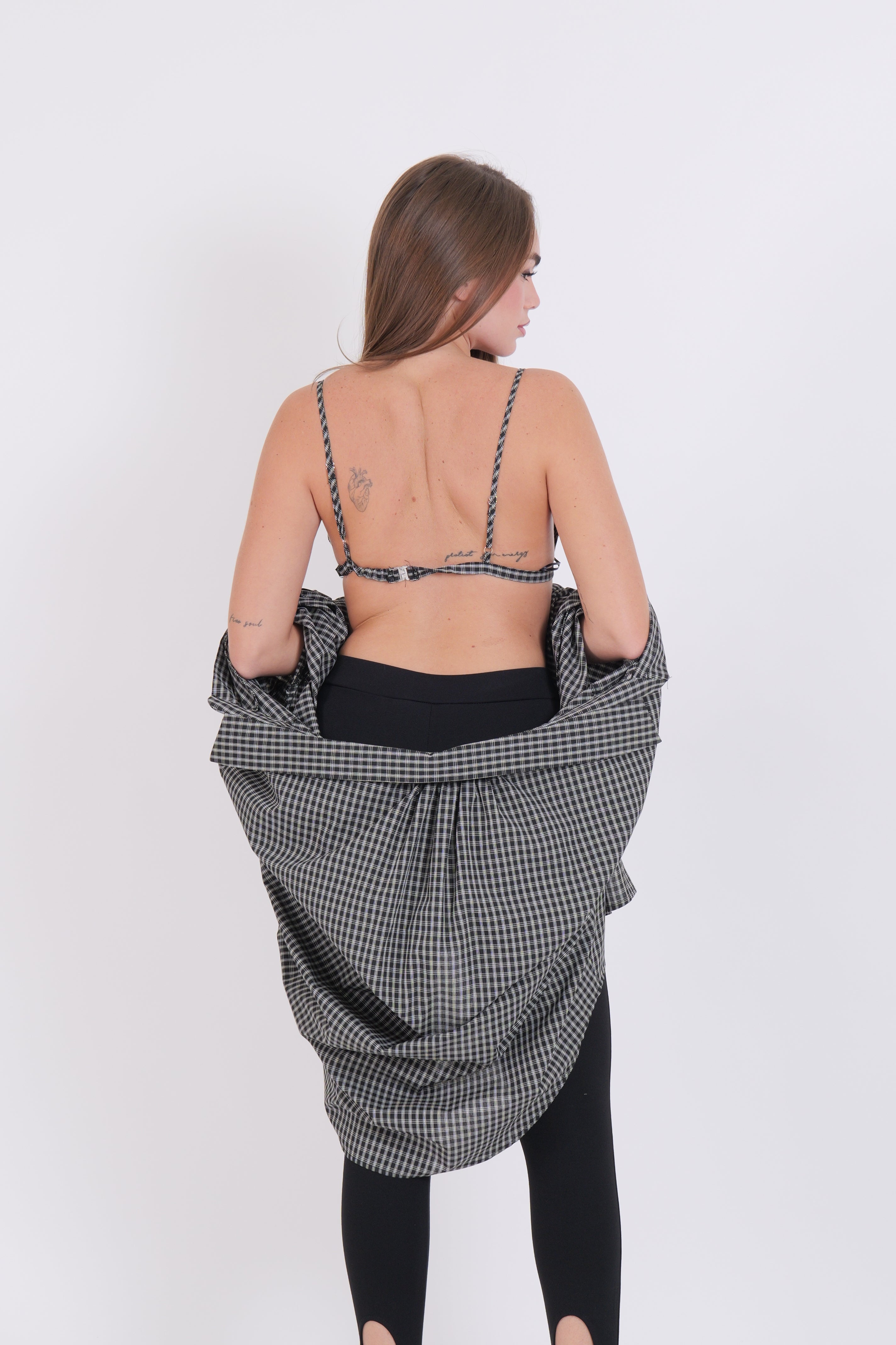 TWIN SET QUADRI NERO