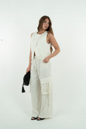PANTALONI CARGO GESSATO