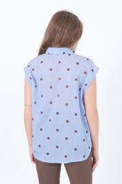 CAMICIA SMANICATA POIS