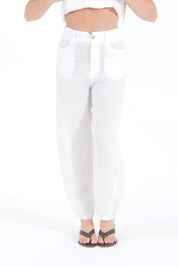 PANTALONE LINO BIANCO