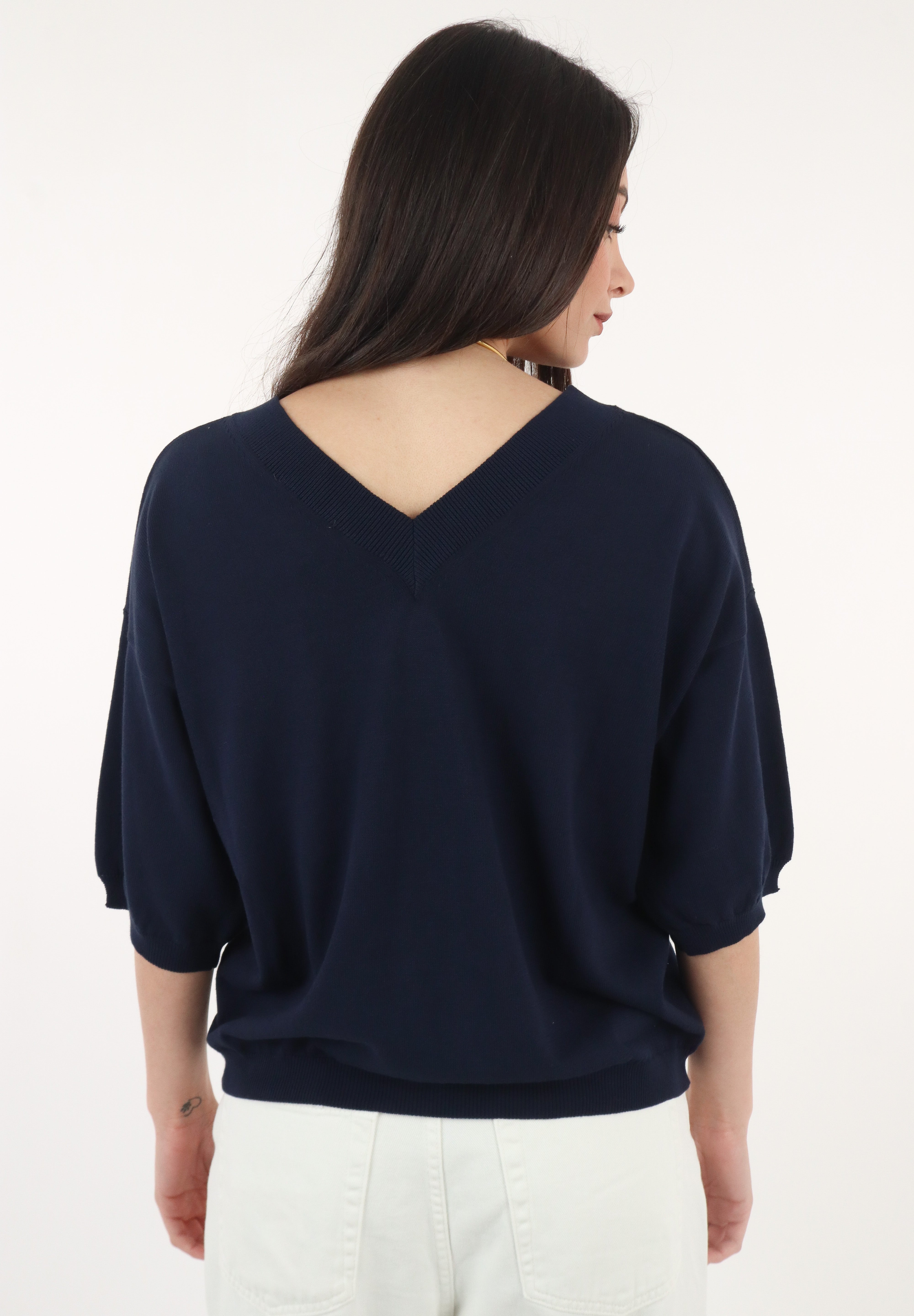 MAGLIA SCOLLO V BLU