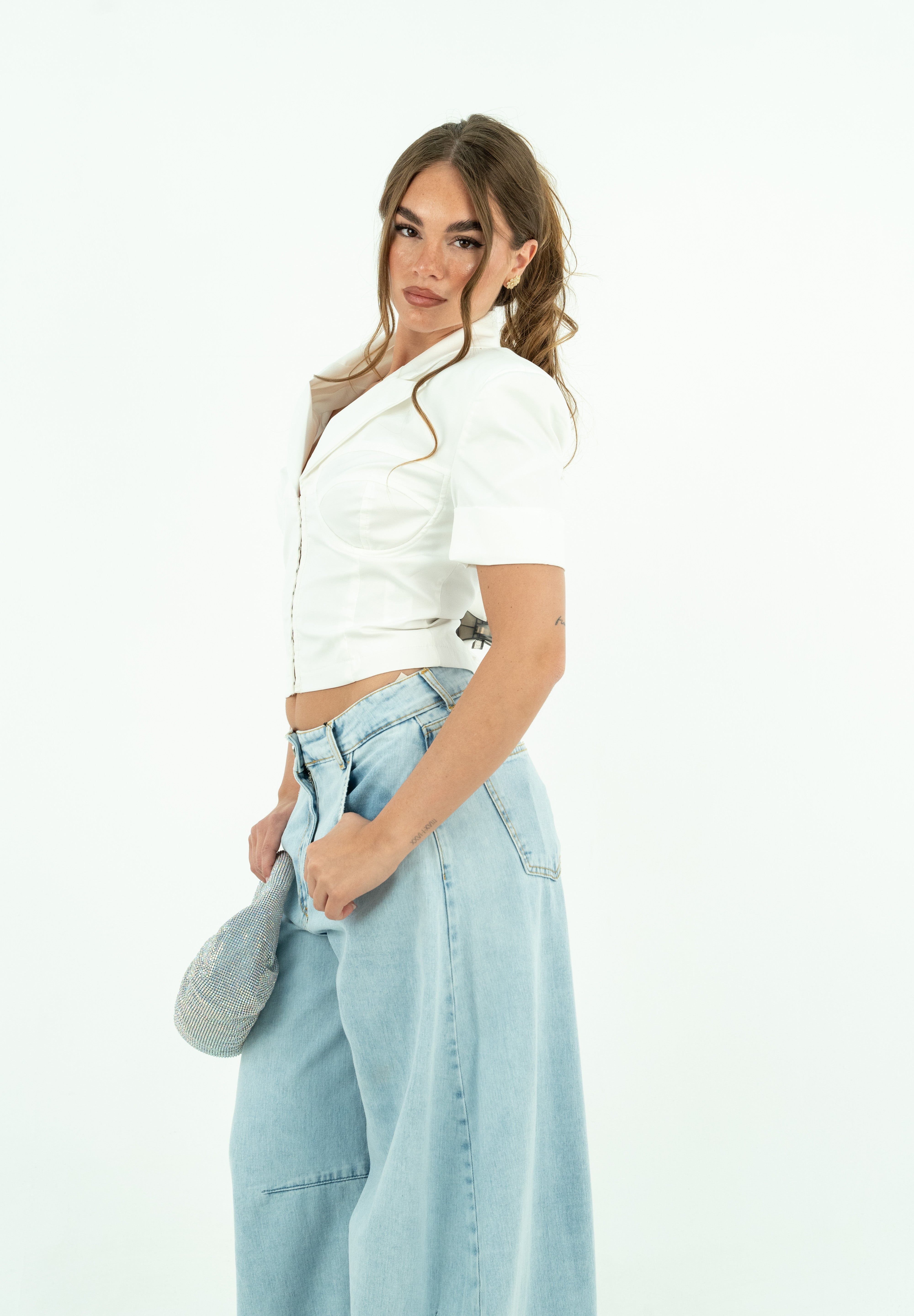 GIACCA CROP GEORGINA BIANCA