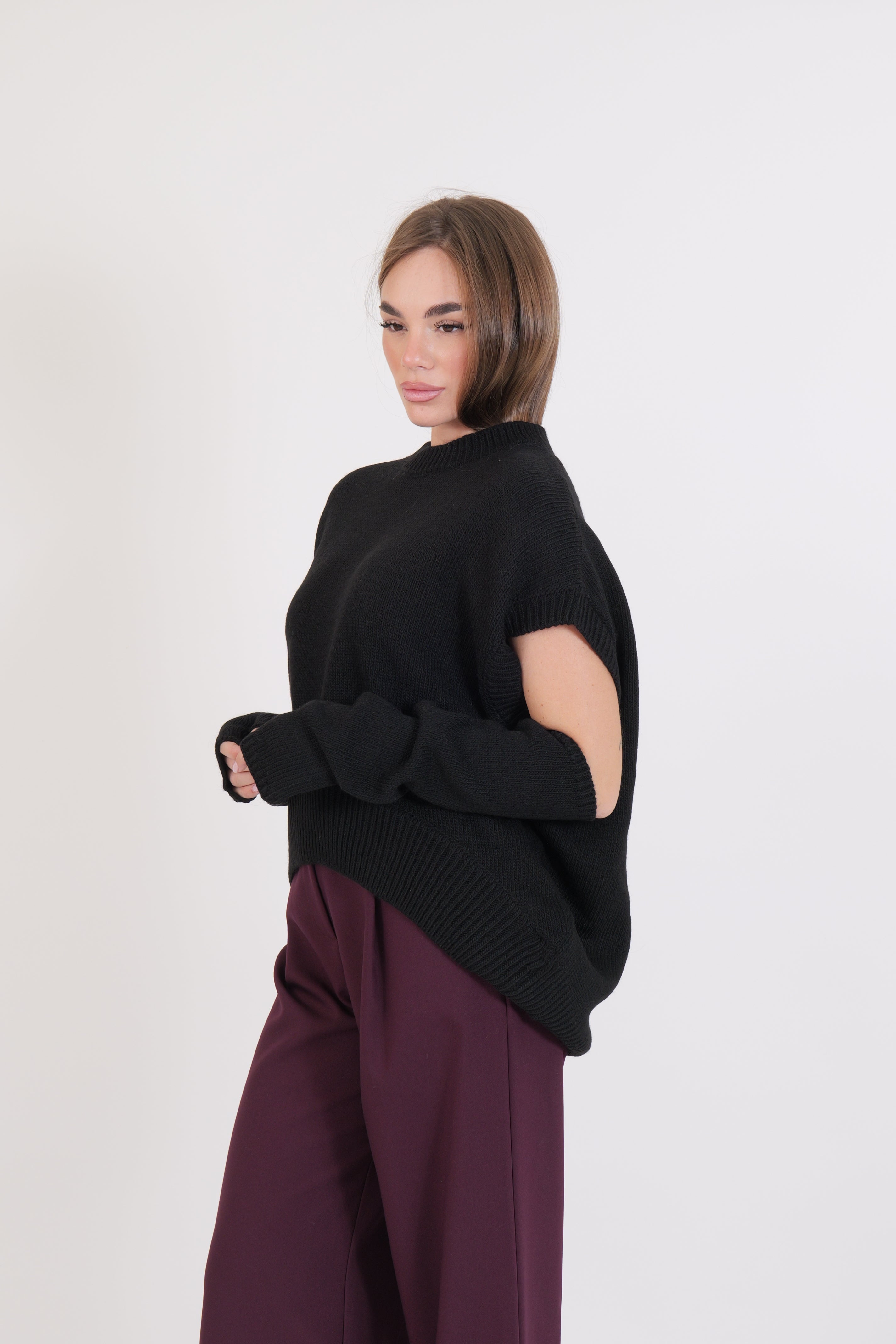 MAGLIA NERO MISTO LANA DIXIE