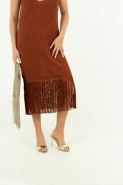 MINI DRESS CON FRANGE RAME