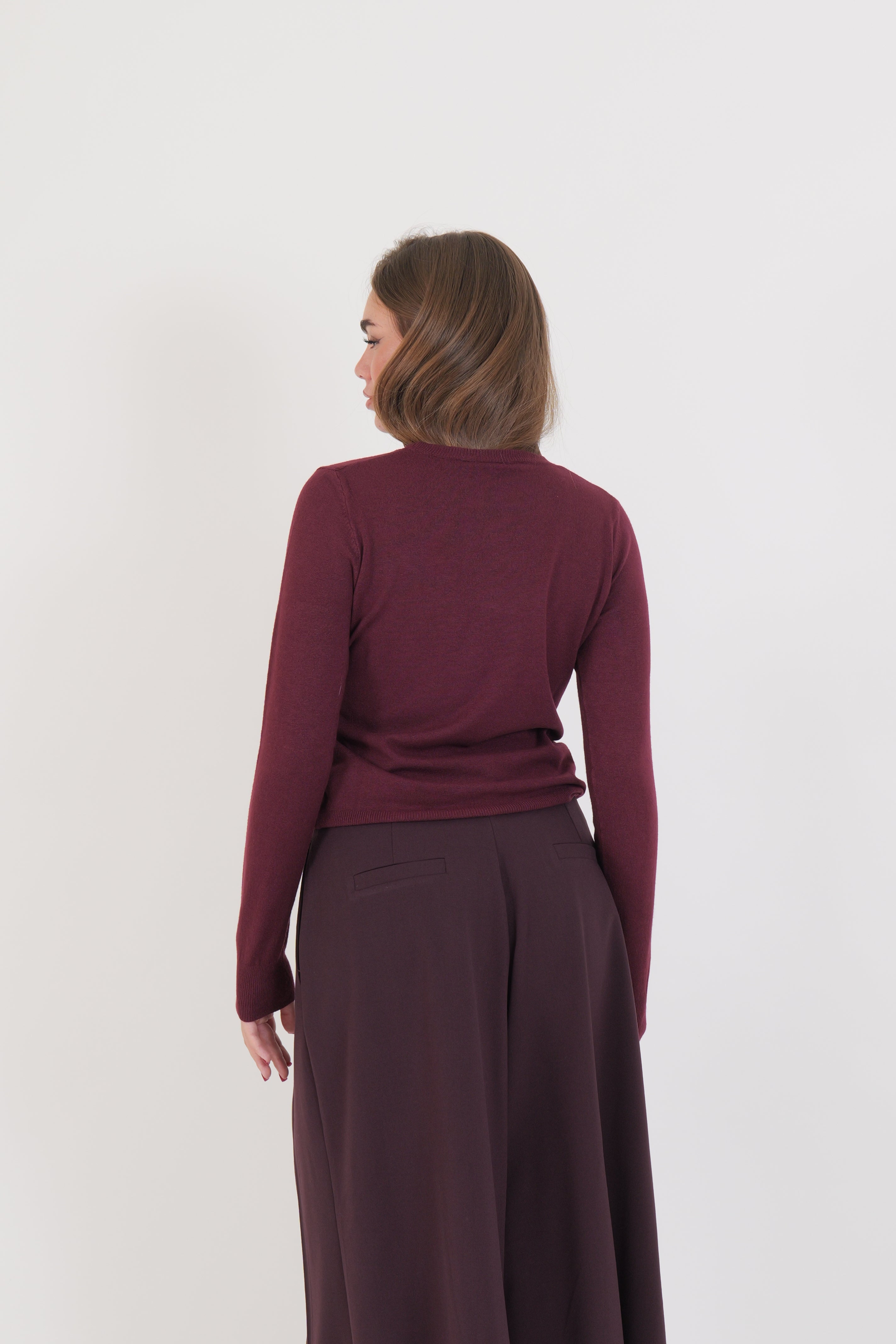 MAGLIA GIROCOLLO BORDEAUX