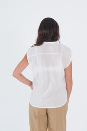 CAMICIA SMANICATA MUSSOLA BIANCO