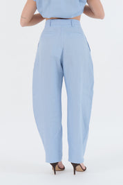 PANTALONE LINO AZZURRO